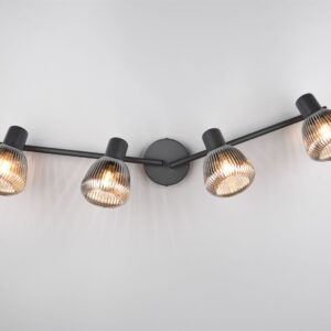 Φωτιστικό Οροφής Σποτ Μαύρο Ματ & Γυαλί TARIFA 4xE14 Trio Lighting – 862800432