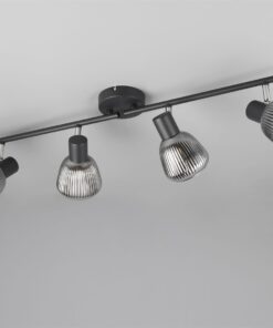 Φωτιστικό Οροφής Σποτ Μαύρο Ματ & Γυαλί TARIFA 4xE14 Trio Lighting – 862800432