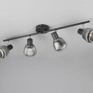Φωτιστικό Οροφής Σποτ Μαύρο Ματ & Γυαλί TARIFA 4xE14 Trio Lighting – 862800432