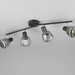 Φωτιστικό Οροφής Σποτ Μαύρο Ματ & Γυαλί TARIFA 4xE14 Trio Lighting – 862800432