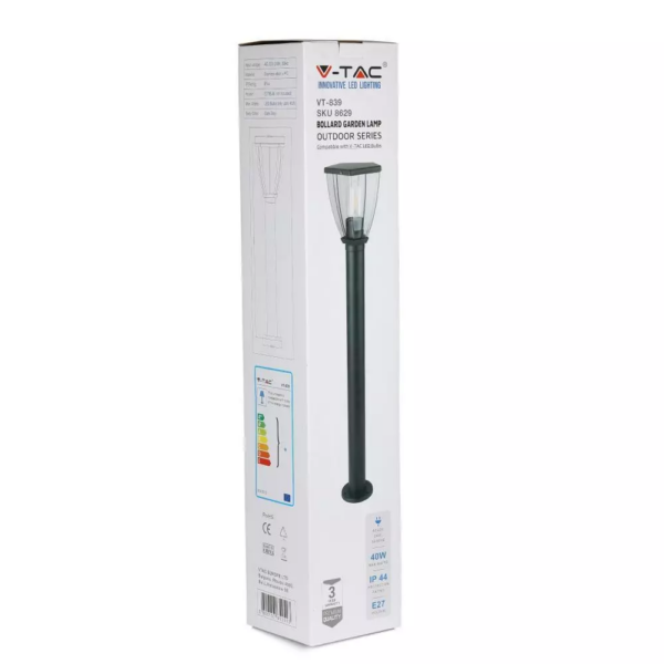 LED αδιάβροχο φωτιστικό δαπέδου IP44, μαύρο σώμα V-TAC – 8629