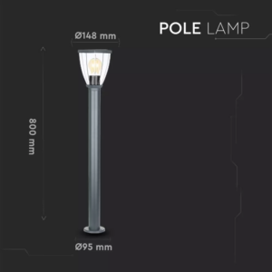 LED αδιάβροχο φωτιστικό δαπέδου IP44, μαύρο σώμα V-TAC – 8629
