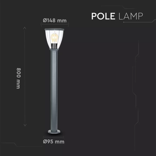 LED αδιάβροχο φωτιστικό δαπέδου IP44, μαύρο σώμα V-TAC – 8629