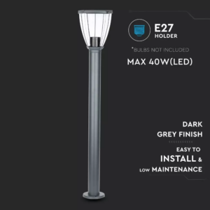 LED αδιάβροχο φωτιστικό δαπέδου IP44, μαύρο σώμα V-TAC – 8629