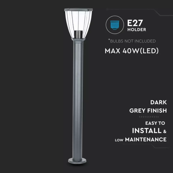 LED αδιάβροχο φωτιστικό δαπέδου IP44, μαύρο σώμα V-TAC – 8629