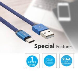 Καλώδιο USB Type C Μπλε 1m Ruby Series V-TAC – 8630