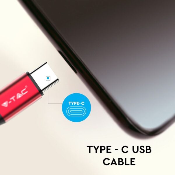Καλώδιο USB Type C Κόκκινο 1m Ruby Series V-TAC – 8631