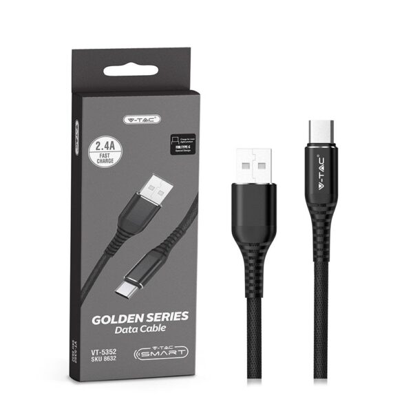 Καλώδιο USB Type C μαύρο 1m Gold Series V-TAC – 8632