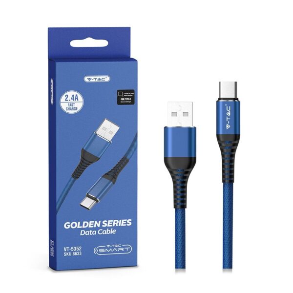 Καλώδιο USB Type C μπλε 1m Gold Series V-TAC – 8633