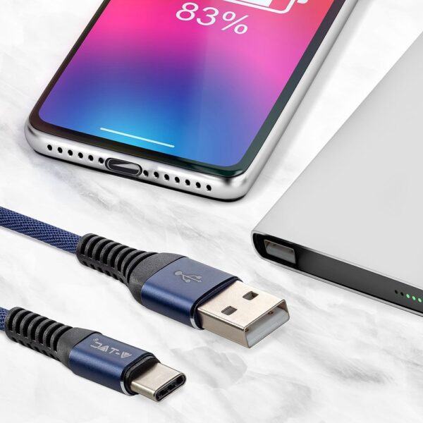 Καλώδιο USB Type C μπλε 1m Gold Series V-TAC – 8633