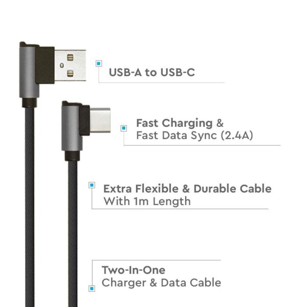 Καλώδιο USB Type C μαύρο 1m Diamond Series V-TAC – 8638