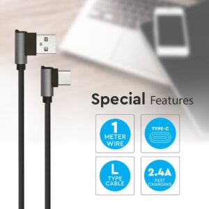 Καλώδιο USB Type C μαύρο 1m Diamond Series V-TAC – 8638
