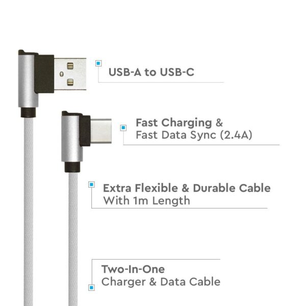 Καλώδιο USB Type C Γκρι 1m Diamond Series V-TAC – 8639