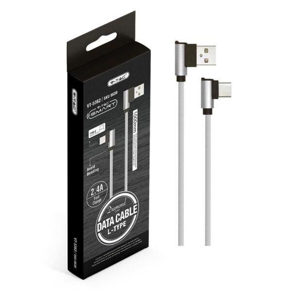 Καλώδιο USB Type C Γκρι 1m Diamond Series V-TAC – 8639