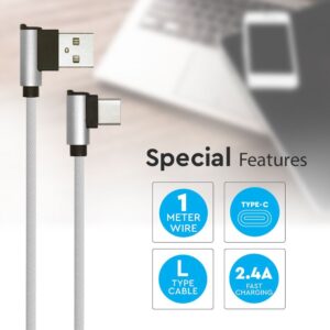 Καλώδιο USB Type C Γκρι 1m Diamond Series V-TAC – 8639