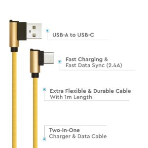 Καλώδιο USB Type C χρυσό 1m Diamond Series V-TAC – 8640
