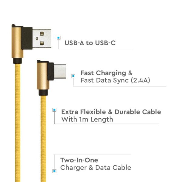 Καλώδιο USB Type C χρυσό 1m Diamond Series V-TAC – 8640