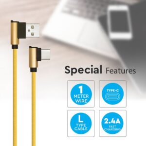 Καλώδιο USB Type C χρυσό 1m Diamond Series V-TAC – 8640