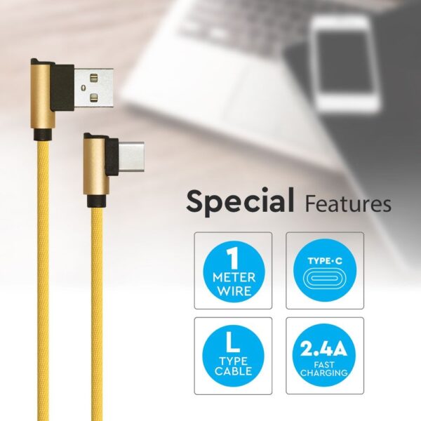 Καλώδιο USB Type C χρυσό 1m Diamond Series V-TAC – 8640