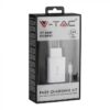 Ταχυφορτιστής ταξιδίου με καλώδιο Micro USB 18W 3.0A Λευκό σώμα V-TAC – 8641
