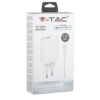 Ταχυφορτιστής ταξιδίου με καλώδιο Micro USB Λευκό σώμα V-TAC – 8645