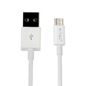 Ταχυφορτιστής ταξιδίου με καλώδιο Micro USB Λευκό σώμα V-TAC – 8645