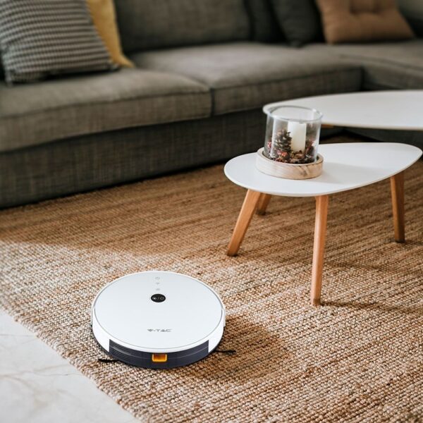 Ρομποτική Σκούπα Wi-Fi Smart Home V-TAC Λευκή Συμβατή με Amazon Alexa & Google Home – 8649