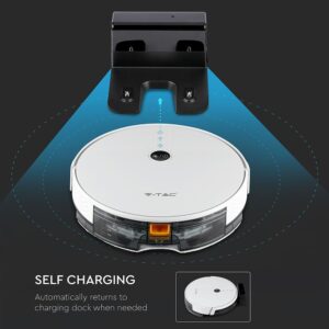 Ρομποτική Σκούπα Wi-Fi Smart Home V-TAC Λευκή Συμβατή με Amazon Alexa & Google Home – 8649
