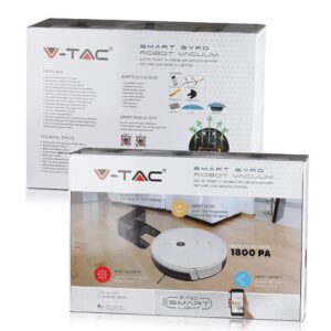 Ρομποτική Σκούπα Wi-Fi Smart Home V-TAC Λευκή Συμβατή με Amazon Alexa & Google Home – 8649