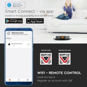 Ρομποτική Σκούπα Wi-Fi Smart Home V-TAC Λευκή Συμβατή με Amazon Alexa & Google Home – 8649