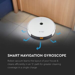 Ρομποτική Σκούπα Wi-Fi Smart Home V-TAC Λευκή Συμβατή με Amazon Alexa & Google Home – 8649