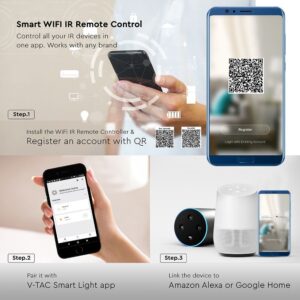 Wi-Fi Τηλεχειριστήριο Υπερύθρων IR Smart Home Συμβατός Με Amazon Alexa & Google Home V-TAC – 8651