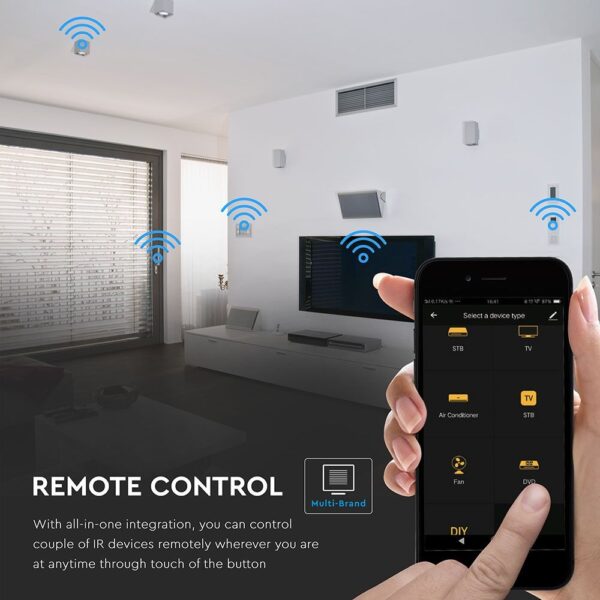 Wi-Fi Τηλεχειριστήριο Υπερύθρων IR Smart Home Συμβατός Με Amazon Alexa & Google Home V-TAC – 8651