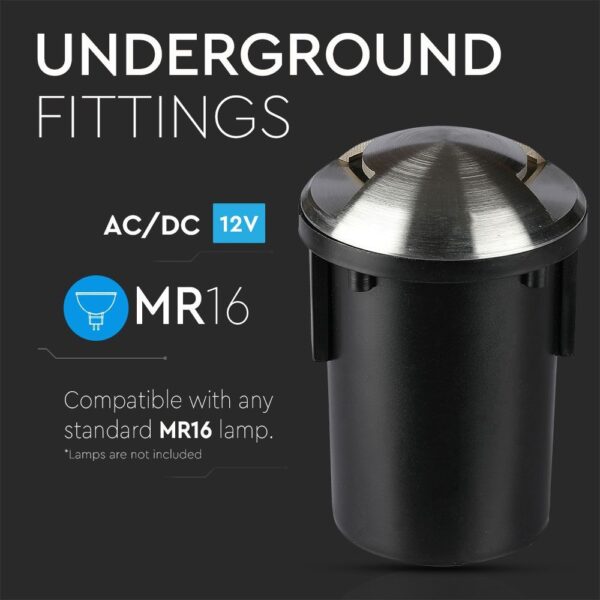 Φωτιστικό 1xMR16 Χωνευτό 2 Δεσμών Αδιάβροχο IP67 Inox V-TAC – 8568
