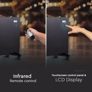 Θερμαντικό σώμα panel 2000W μαύρο με οθόνη & χειριστήριο V-TAC – 8664