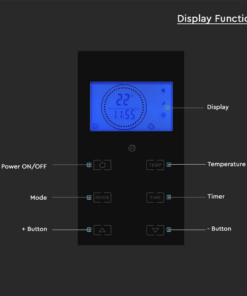 Θερμαντικό σώμα panel 2000W μαύρο με οθόνη & χειριστήριο V-TAC – 8664