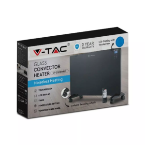 Θερμαντικό σώμα panel 2000W μαύρο με οθόνη & χειριστήριο V-TAC – 8664