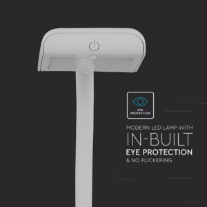 Led φωτιστικό γραφείου με κλίπ στερέωσης 7W, θερμό λευκό, λευκό σώμα V-TAC – 8672