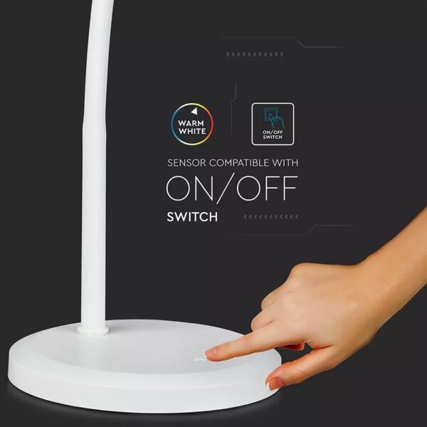 Φωτιστικό Γραφείου LED 7W 400lm Άσπρο Σώμα 3000K Dimming 400lm V-TAC – 8673