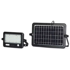 LED ηλιακός προβολέας 10W Φυσικό 4000K Μαύρο σώμα με Ανιχνευτή Κίνησης V-TAC – 8674