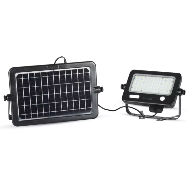 LED ηλιακός προβολέας 10W Φυσικό  4000K Μαύρο σώμα με Ανιχνευτή Κίνησης V-TAC – 8674