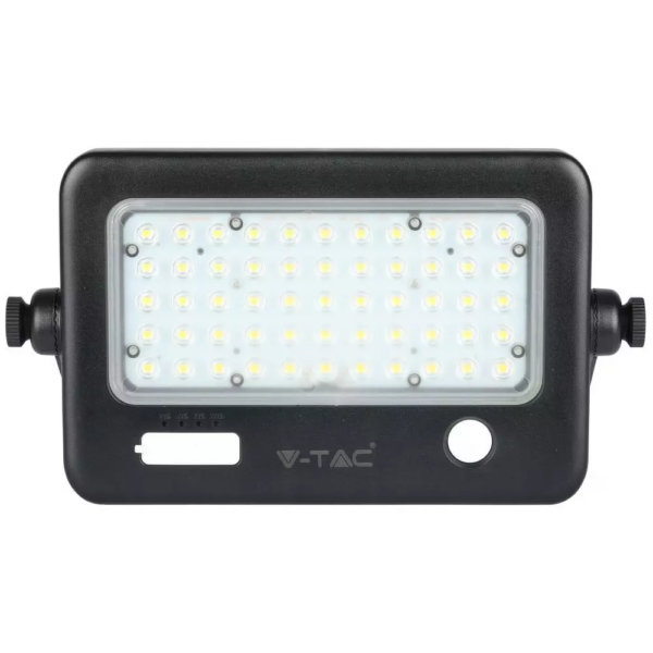LED ηλιακός προβολέας 10W Φυσικό  4000K Μαύρο σώμα με Ανιχνευτή Κίνησης V-TAC – 8674