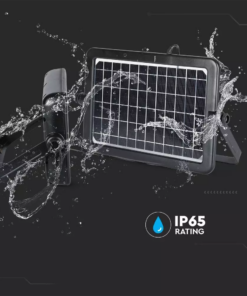 LED ηλιακός προβολέας 10W Φυσικό 4000K Μαύρο σώμα με Ανιχνευτή Κίνησης V-TAC – 8674