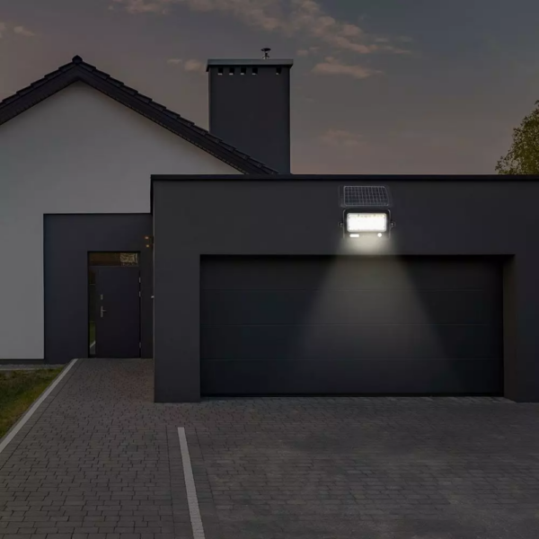 LED ηλιακός προβολέας 10W Φυσικό  4000K Μαύρο σώμα με Ανιχνευτή Κίνησης V-TAC – 8674
