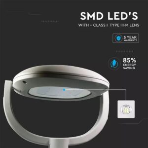 LED Φωτιστικό Κήπου/Δρόμου 50W V-TAC PRO Samsung Chip 6750lm IP65 Γκρι Inventronic Driver Ψυχρό 5700K – 8679