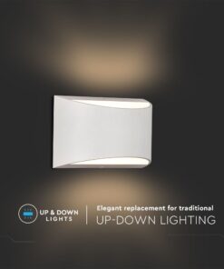 Επιτοίχιο Φωτιστικό Up-Down LED Λευκό ΙP54 Αλουμίνιο V-TAC 9W 4000K Φυσικό – 218683
