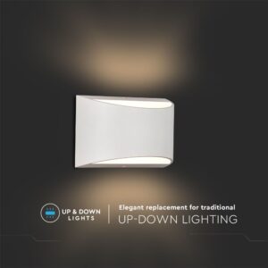 Επιτοίχιο Φωτιστικό Up-Down LED Λευκό ΙP54 Αλουμίνιο V-TAC 9W 4000K Φυσικό – 218683