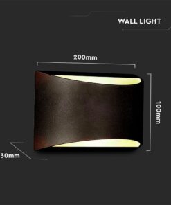 Επιτοίχιο Φωτιστικό Up-Down LED Μαύρο ΙP54 Αλουμίνιο V-TAC 9W Φυσικό 4000K – 218684