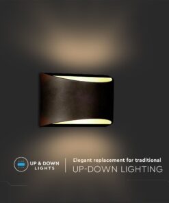 Επιτοίχιο Φωτιστικό Up-Down LED Μαύρο ΙP54 Αλουμίνιο V-TAC 9W Φυσικό 4000K – 218684