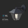 Επίτοιχο φωτιστικό Μαύρο Φαναράκι 1xE27 IP44 V-TAC – 8686
